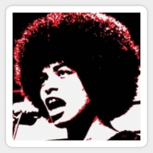 Angela Davis - Stylized Black and White Sticker